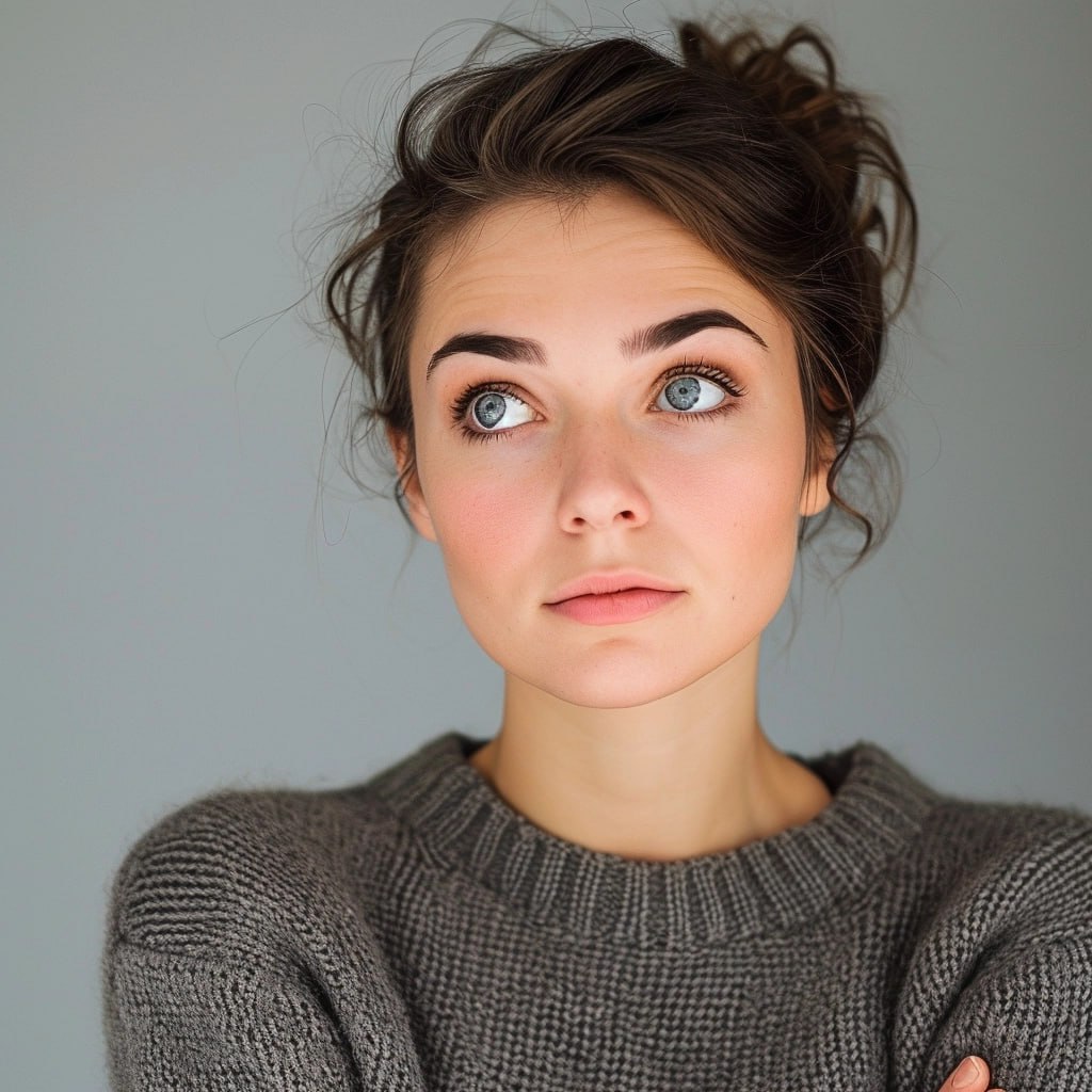 Cinematic portrait with blue eyes