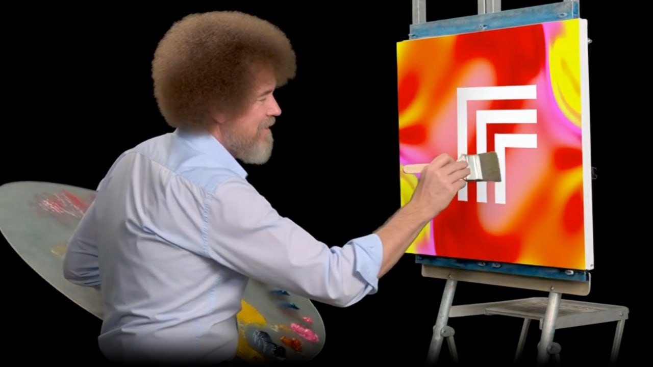 Artist painting abstract art