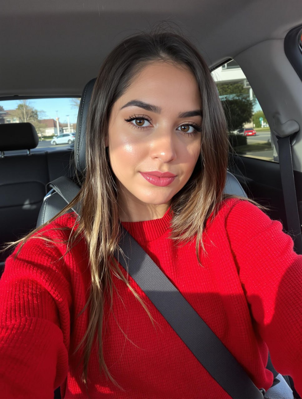 Natural lighting car selfie