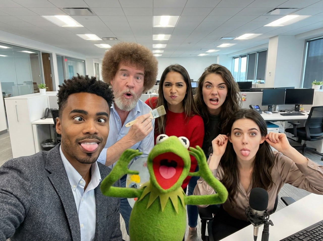 Fun office group photo